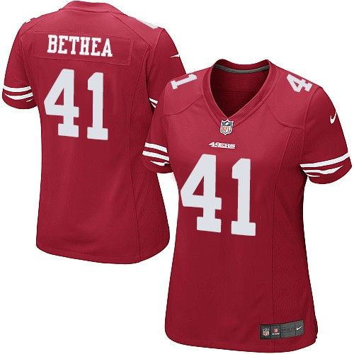 Women NEW San Francisco 49ers #41 Antoine Bethea Red Team Color Stitched NFL Elite Jersey