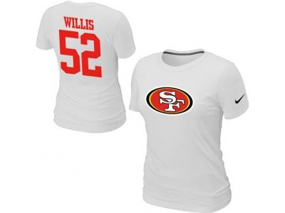 Women NEW San Francisco 49ers #52 Patrick Willis Name & Number T-Shirt White