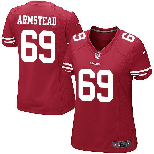 Women NEW San Francisco 49ers #69 Arik Armstead Red Team Color Stitched NFL Elite Jersey