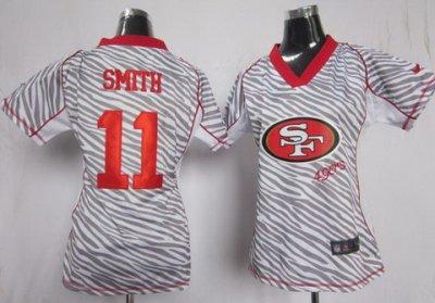 Women NEW San Francisco 49ers 11 Alex Smith FEM FAN Zebra Jerseys
