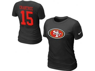 Women NEW San Francisco 49ers 15 CRABTREE Name & Number T-Shirt Black