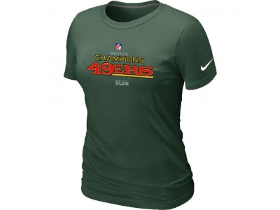 Women NEW San Francisco 49ers 2012 NFC Conference Champions Trophy Collection Long D.Green T-Shirt