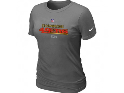 Women NEW San Francisco 49ers 2012 NFC Conference Champions Trophy Collection Long D.Grey T-Shirt