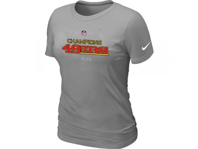 Women NEW San Francisco 49ers 2012 NFC Conference Champions Trophy Collection Long L.Grey T-Shirt