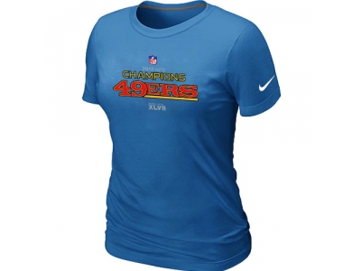 Women NEW San Francisco 49ers 2012 NFC Conference Champions Trophy Collection Long L.blue T-Shirt