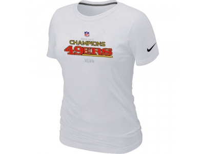 Women NEW San Francisco 49ers 2012 NFC Conference Champions Trophy Collection Long White T-Shirt
