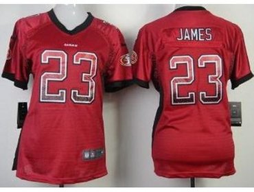 Women NEW San Francisco 49ers 23 Lamichael James Red Drift Fashion Elite NFL Jerseys