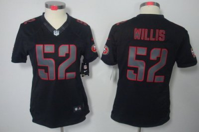 Women NEW San Francisco 49ers 52 Patrick Willis Black Jerseys(Impact Limited)