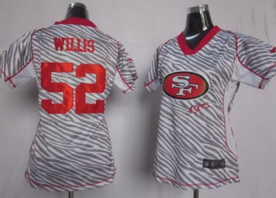Women NEW San Francisco 49ers 52 Patrick Willis FEM FAN Zebra NFL Jerseys