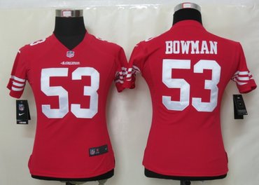 Women NEW San Francisco 49ers 53# Navorro Bowman Red Jerseys