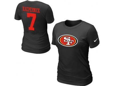 Women NEW San Francisco 49ers 7 Kaepernick Name & Number T-Shirt Black