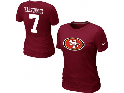 Women NEW San Francisco 49ers 7 Kaepernick Name & Number T-Shirt Red