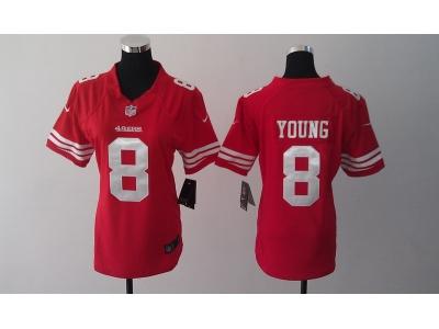 Women NEW San Francisco 49ers 8 Steve Young Red Jerseys