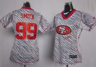 Women NEW San Francisco 49ers 99 Aldon Smith FEM FAN Zebra NFL Jerseys