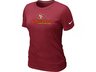 Women NEW San Francisco 49ers Authentic Logo T-Shirt Red