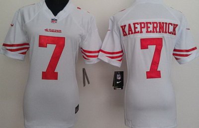 2012 Women NEW NFL San Francisco 49ers Colin Kaepernick White Jerseys