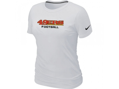 Women NEW San Francisco 49ers Sideline Legend Authentic Font T-Shirt White