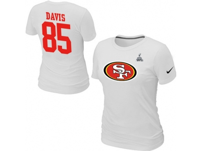 Women NEW San Francisco 49ers Vernon Davis Name & Number Super Bowl XLVII T-Shirt White