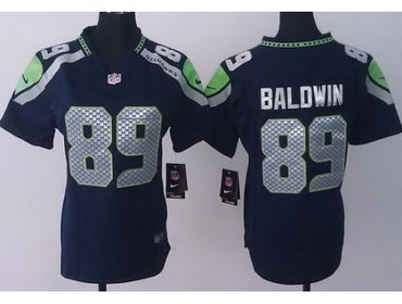 Women NEW Seattle Seahawks 89 Doug Baldwin Blue NFL Jerseys