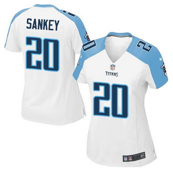 Women NEW Titans #20 Bishop Sankey White Stitched NFL Elite Jersey