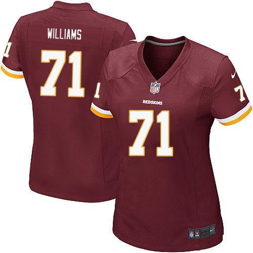 Women NEW Washington Redskins #71 Trent Williams Burgundy Red Team Color Stitched NFL Elite Jersey