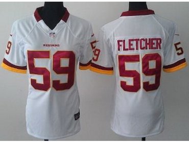 Women NEW Washington Redskins 59 London Fletcher White NFL Jerseys