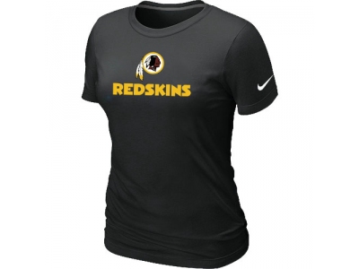 Women NEW Washington Redskins Authentic Logo T-Shirt Black