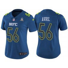 Women NFC 2017 Pro Bowl Seattle Seahawks #56 Cliff Avril Blue Game Jersey