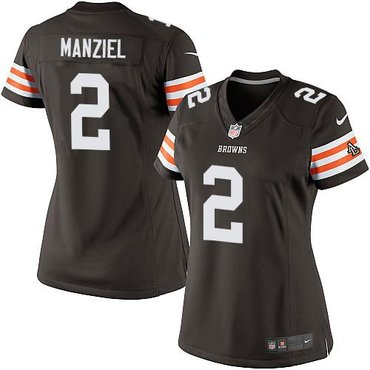 Women NFL Cleveland Browns #2 Johnny Manziel Brown Team Color Jersey