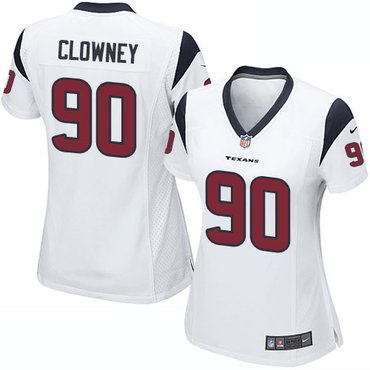 Women NFL Houston Texans #90 Jadeveon Clowney White Jersey
