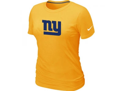 Women NFL York Giants Sideline Legend Authentic Logo Yellow T-Shirt
