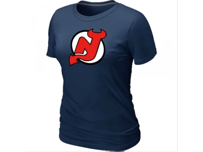 Women NHL New Jersey Devils Big & Tall Logo D.Blue T-Shirt