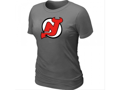 Women NHL New Jersey Devils Big & Tall Logo D.Grey T-Shirt