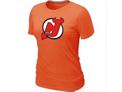 Women NHL New Jersey Devils Big & Tall Logo Orange T-Shirt
