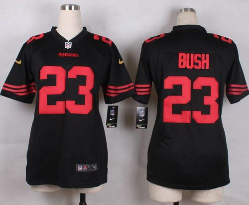 Women New 49ers #23 Reggie Bush Black Alternate Stitched NFL Elite Jersey