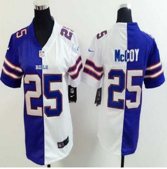 Women New Bills #25 LeSean McCoy Royal Blue White Stitched NFL Elite Split Jersey