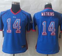 Women New Buffalo Bills #14 Sammy Watkins Drift Fashion Blue Elite Jerseys