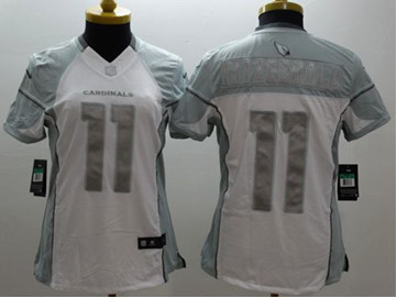 Women New Cardinals #11 Larry Fitzgerald White Stitched NFL Limited Platinum jersey