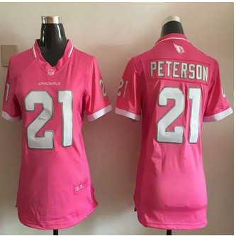 Women New Cardinals #21 Patrick Peterson Pink NFL Elite Bubble Gum Jersey