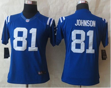 Women New Colts #81 Andre Johnson Royal Blue Team Color Stitched NFL Limited Jersey