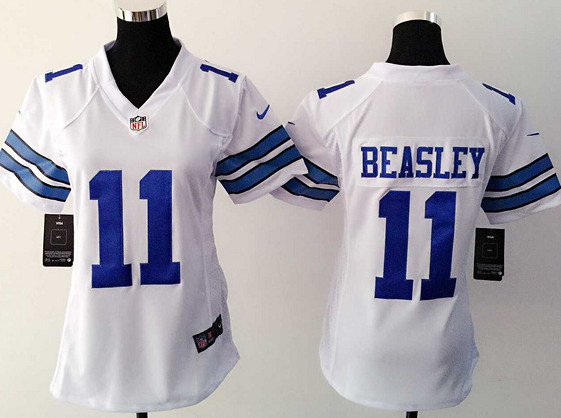 Women New Cowboys #11 Cole Beasley White Jersey