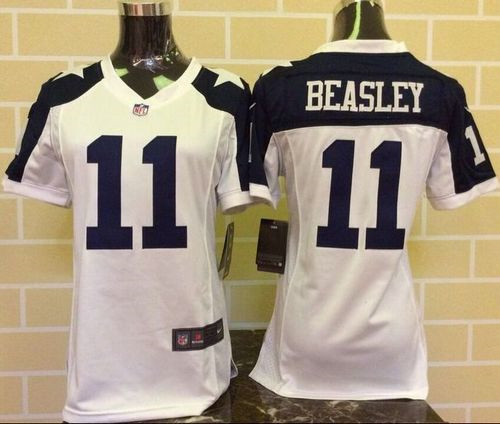 Women New Cowboys #11 Cole Beasley White Thanksgiving Throwback Stitched NFL Elite Jersey