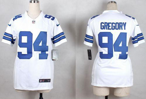 Women New Cowboys #94 Randy Gregory White Stitched NFL Elite Jersey