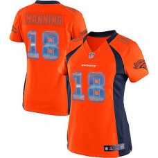 Women New Denver Broncos #18 Peyton Manning Elite Orange Jersey