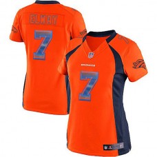 Women New Denver Broncos #7 John Elway Elite Orange Jersey