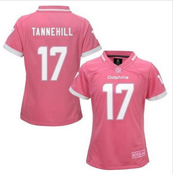 Women New Dolphins #17 Ryan Tannehill Pink NFL Elite Bubble Gum Jersey
