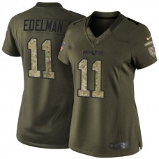 Women New England Patriots #11 Julian Edelman Green Salute To Service Limited Jersey
