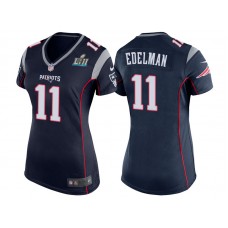Women New England Patriots #11 Julian Edelman Navy Super Bowl LII Bound Game Jersey