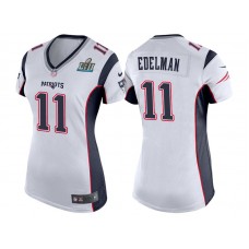 Women New England Patriots #11 Julian Edelman White Super Bowl LII Bound Game Jersey