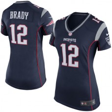 Women New England Patriots #12 Tom Brady Navy Blue Game Jersey